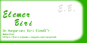 elemer biri business card